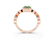 Oval Milgrain Bezel Engagement Ring Setting for a Fancy Green Lab-Grown Diamond | Rose Gold