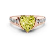 Heart-Shaped Half Bezel Engagement Ring Setting for a Fancy Yellow Lab-Grown Diamond | Rose Gold
