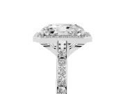 Radiant Cut Pavé Halo Engagement Ring Setting | Sterling Silver