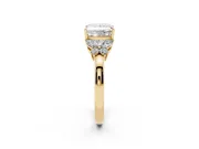 Princess Cut Petal Accent Engagement Ring Setting | Marquise and Round Sides | Yellow Gold