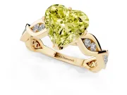 Heart-Shaped Twisted Infinity Engagement Ring Setting for a Fancy Yellow Lab-Grown Diamond | Yellow Gold