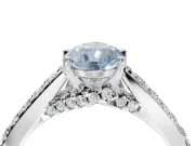Pear-Shaped Pavé Engagement Ring Setting for a Fancy Blue Lab-Grown Diamond | Crossover Gallery | Sterling Silver