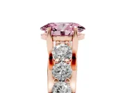Oval Graduated Engagement Ring Setting for a Fancy Pink Lab-Grown Diamond | Rose Gold