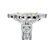 Marquise Halo Engagement Ring Setting for a Fancy Yellow Lab-Grown Diamond | Graduated Channel Band | Platinum