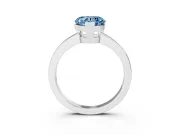 Heart-Shaped Solitaire Engagement Ring Setting for a Fancy Blue Lab-Grown Diamond | Flat Tab Prongs | White Gold