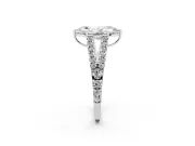 Marquise Graduated Pave Split Shank Engagement Ring Setting | V Split Shoulders | White Gold
