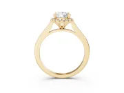Pear-Shaped Halo Engagement Ring Setting | Plain Polished Band | Yellow Gold