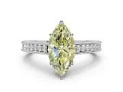 Marquise Vintage Engagement Ring Setting for a Fancy Yellow Lab-Grown Diamond | Sterling Silver - Design NV-24644