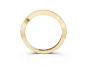 Round Lab-Grown Diamond Milgrain Channel Set Contour Wedding Band | Smooth Top | Yellow Gold
