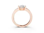 Marquise Tension Style Engagement Ring Setting | Flush Set Accents | Rose Gold