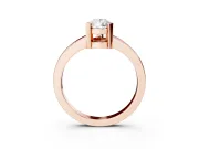 Pear-Shaped Solitaire Engagement Ring Setting | Flat Tab Prongs | Rose Gold