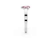 Fancy Pink Pear Cut Diamond Solitaire Engagement Ring Set in White gold with Prong Setting and Tapered Band