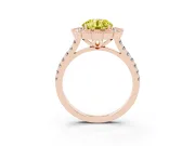 Round Vintage Milgrain Floral Halo Engagement Ring Setting for a Fancy Yellow Lab-Grown Diamond | Pavé Band | Rose Gold