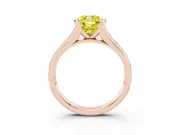 Cushion Cut Half Bezel Engagement Ring Setting for a Fancy Yellow Lab-Grown Diamond | Rose Gold