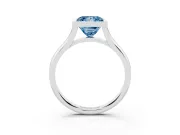 Princess Cut Bezel Engagement Ring Setting for a Fancy Blue Lab-Grown Diamond | White Gold