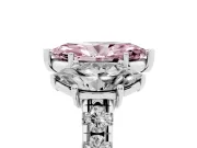 Marquise Three Stone Engagement Ring Setting for a Fancy Pink Lab-Grown Diamond | Accented Shoulders | Platinum