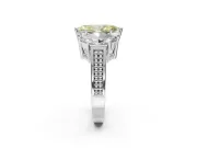 Marquise Three Stone Engagement Ring Setting for a Fancy Yellow Lab-Grown Diamond | Beaded Shoulders | Sterling Silver