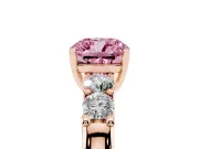 Cushion Cut Five Stone Engagement Ring Setting for a Fancy Pink Lab-Grown Diamond | Rose Gold