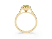 Emerald Cut Halo Engagement Ring Setting for a Fancy Yellow Lab-Grown Diamond | Tapered Band | Yellow Gold