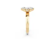 Marquise Cut Diamond Solitaire Engagement Ring Set in Yellow gold with Flat Band and Prong Setting
