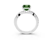Asscher Cut Twist Engagement Ring Setting for a Fancy Green Lab-Grown Diamond | White Gold