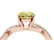 Oval Crossover Engagement Ring Setting for a Fancy Yellow Lab-Grown Diamond | Rose Gold