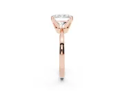 Radiant Cut Tapered Solitaire Engagement Ring Setting | Claw Prong Head | Rose Gold