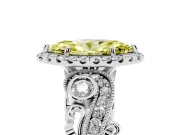 Marquise Halo Engagement Ring Setting for a Fancy Yellow Lab-Grown Diamond | Sterling Silver - Design NV-24754