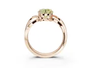 Round Bypass Solitaire Engagement Ring Setting for a Fancy Yellow Lab-Grown Diamond | Pavé and Plain Strands | Rose Gold
