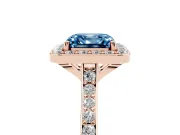 Asscher Cut Halo Engagement Ring Setting for a Fancy Blue Lab-Grown Diamond | Rose Gold - Design NV-24729