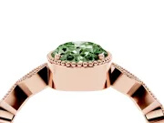 Oval Milgrain Bezel Engagement Ring Setting for a Fancy Green Lab-Grown Diamond | Rose Gold