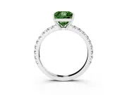 Princess Cut Pave Engagement Ring Setting for a Fancy Green Lab-Grown Diamond | Shared Prong Band | Platinum