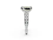 Asscher Cut Halo Engagement Ring Setting for a Fancy Yellow Lab-Grown Diamond | Graduated Channel Band | Platinum