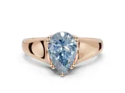 Pear-Shaped Double Claw Solitaire Engagement Ring Setting for a Fancy Blue Lab-Grown Diamond | Rose Gold