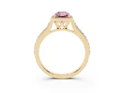 Radiant Cut Halo Engagement Ring Setting for a Fancy Pink Lab-Grown Diamond | Yellow Gold - Design NV-24729