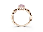 Cushion Cut Twisted Pavé Solitaire Engagement Ring Setting for a Fancy Pink Lab-Grown Diamond | Open Basket | Rose Gold