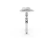 Pear Cut Diamond Halo Engagement Ring Set in Silver with Twisted Band and Prong Setting