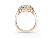 Pear-Shaped Halo Engagement Ring Setting for a Fancy Pink Lab-Grown Diamond | Graduated Channel Band | Rose Gold