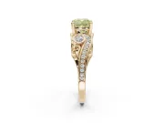 Cushion Cut Swirl Engagement Ring Setting for a Fancy Yellow Lab-Grown Diamond | Yellow Gold