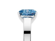 Fancy Blue Radiant Cut Diamond Solitaire Engagement Ring Set in White gold with Prong Setting and Tapered Band