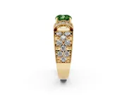 Cushion Cut Vintage Pave Engagement Ring Setting for a Fancy Green Lab-Grown Diamond | Milgrain Edges | Yellow Gold
