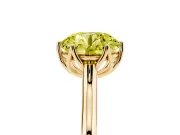 Round Cathedral Solitaire Engagement Ring Setting for a Fancy Yellow Lab-Grown Diamond | Tulip Gallery | Yellow Gold
