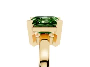 Asscher Cut Solitaire Engagement Ring Setting for a Fancy Green Lab-Grown Diamond | Flat Tab Prongs | Yellow Gold