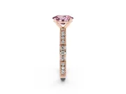 Oval Vintage Pavé Engagement Ring Setting for a Fancy Pink Lab-Grown Diamond | Rose Gold