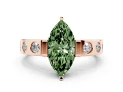Marquise Tension Style Engagement Ring Setting for a Fancy Green Lab-Grown Diamond | Rose Gold