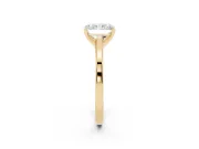 Radiant Cut Diamond Solitaire Ring Set in Yellow gold with Prong Setting and Classic Band