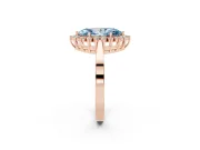 Marquise Scalloped Halo Engagement Ring Setting for a Fancy Blue Lab-Grown Diamond | Rose Gold