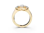 Marquise Three Stone Engagement Ring Setting | Touching Side Stones | Yellow Gold