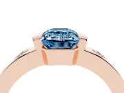 Emerald Cut Tension Style Engagement Ring Setting for a Fancy Blue Lab-Grown Diamond | Rose Gold