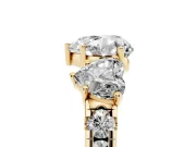 Heart-Shaped Three Stone Engagement Ring Setting | Accented Shoulders | Yellow Gold